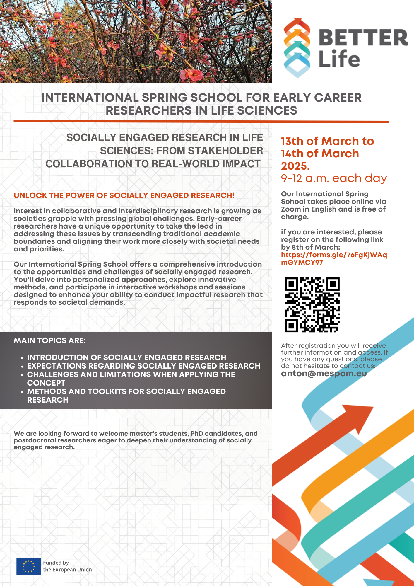 International Spring School for Early Career Researchers in Life Sciences